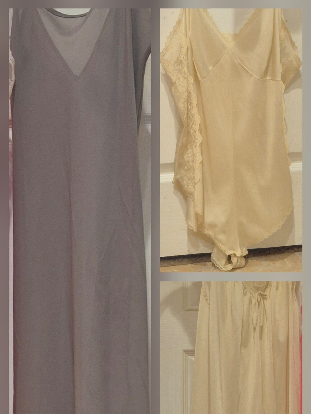 (3) Vintage Women's Nightgowns '60s 70s Variety Of Styles Unworn In Good Shape